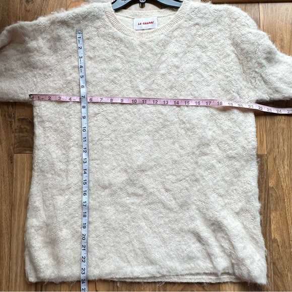 LA GRANNI Suri knitted oversized crewneck, Cream, Alpaca, Size Small - Picture 8 of 10